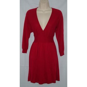 EXPRESS Red Sz Small Soft Stretchy Empire Waist Lightweight Sweater Mini Dress